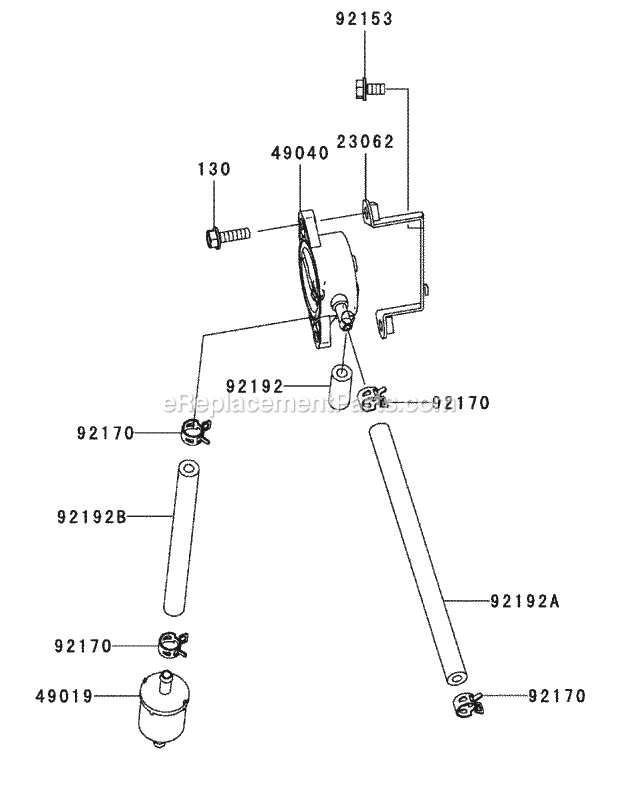 Kawasaki Fx850v-As00 Fuel Tank & Fuel Valve Diagram and Parts List for S6031-KW 53AI8DU6050 Cub Cadet Sprayer
